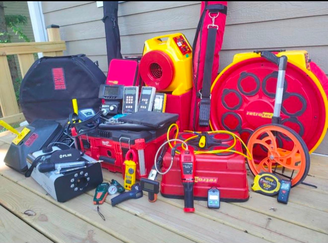 HERS technician with Title 24 energy compliance testing equipment